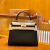爱马仕 Kelly 28cm 经典黑 金扣 Epsom 掌纹进口小牛皮 全手工缝制