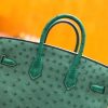 爱马仕 Birkin 25cm 缇香绿拼墨绿 鸵鸟皮 全手工缝制