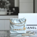 原厂小牛皮Chanel迷你购物袋雾霾蓝免检版