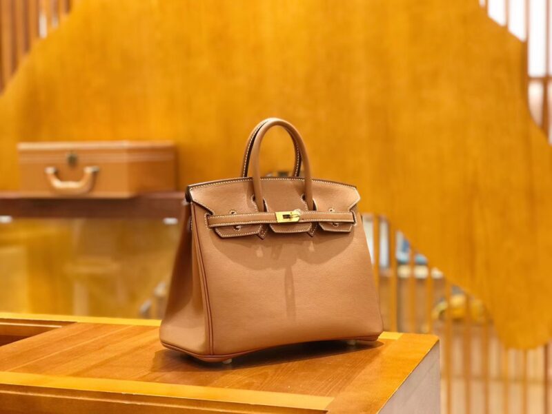 爱马仕 Birkin 25cm 金棕 swift牛皮 金扣 原版蜜蜡线 顶级手工缝制