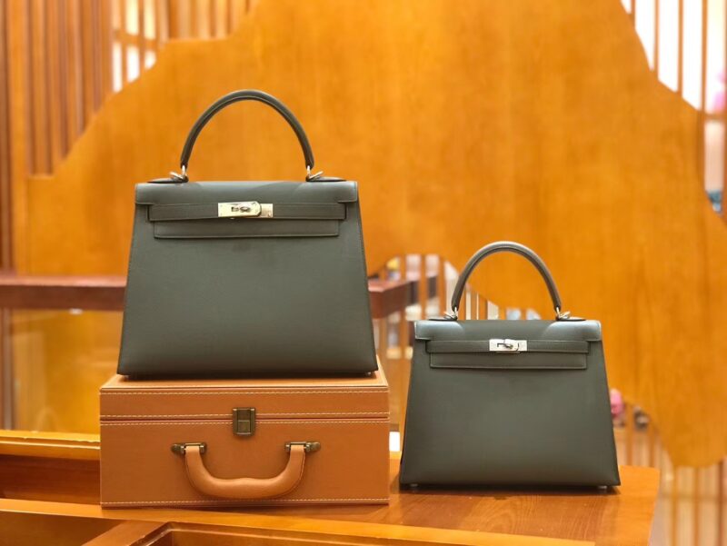 爱马仕 Kelly 28cm 锡器灰 掌纹牛皮 全手工缝制 - Image 4