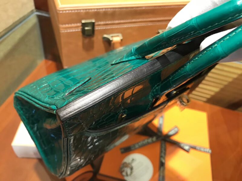 爱马仕 Birkin铂金包 翡翠绿 一级皮 尼罗鳄鱼 进口原料 顶级手缝工艺 25cm - Image 2