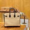 爱马仕 Birkin 铂金包 锡器灰拼杏色 仿蜥蜴皮 银扣 25cm