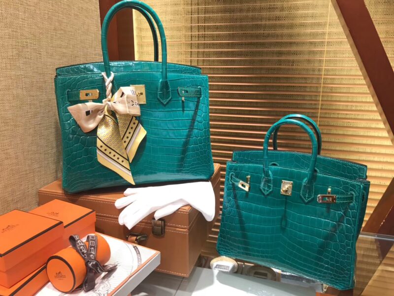 爱马仕 Birkin铂金包 翡翠绿 一级皮 尼罗鳄鱼 进口原料 顶级手缝工艺 25cm