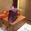爱马仕 MiniKelly 迷你凯莉 焉尾紫 一级美洲鳄鱼皮 顶级手缝蜡线 金扣 19cm 2代