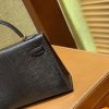 b32ba94a90557ed.jpg 爱马仕 迷你2代 mini Kelly 黑色 仿蜥蜴皮 全手工缝制 19cm