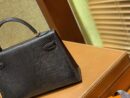 爱马仕 迷你2代 mini Kelly 黑色 仿蜥蜴皮 全手工缝制 19cm