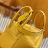 爱马仕 Lindy 26cm 那不勒斯黄 银扣 鳄鱼皮拼togo 全手工缝制