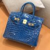 爱马仕 新增现货 birkin 铂金包 电光蓝 一级鳄鱼皮 金扣 30cm
