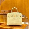 爱马仕 Birkin 30cm 羊毛白 奶昔白 金扣 南非KK级鸵鸟皮 全手工缝制