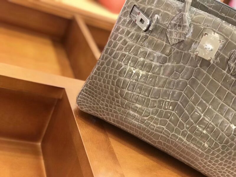 爱马仕 新增现货 birkin 铂金包 斑鸠灰 一级鳄鱼皮 30cm - Image 5