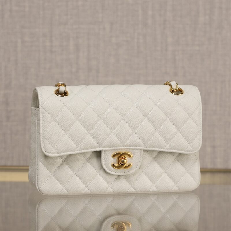 b527e60094.jpg ChanelCF系列球纹牛皮白色金扣S免检版