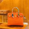 爱马仕 Birkin 30cm 经典橙 鸵鸟皮 全手工缝制