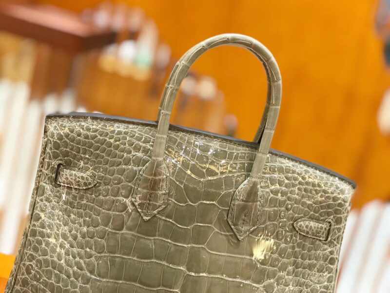 爱马仕 Birkin 铂金包 斑鸠灰 美洲 方块印 25cm - Image 4