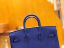 爱马仕 Birkin 25cm 琉璃蓝 金扣 尼罗鳄鱼皮拼Togo牛皮 原版蜜蜡线 现货