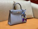 爱马仕 Kelly 凯莉包 掌纹牛皮 冰川蓝 银扣 28cm 全手工 现货