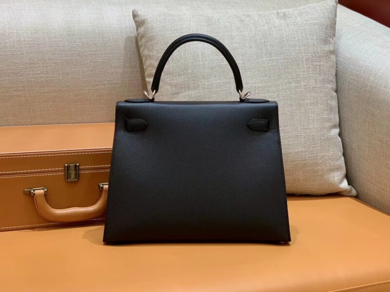爱马仕 Kelly 凯莉包 经典黑银 28cm 现货供应 全手工缝制 - Image 5