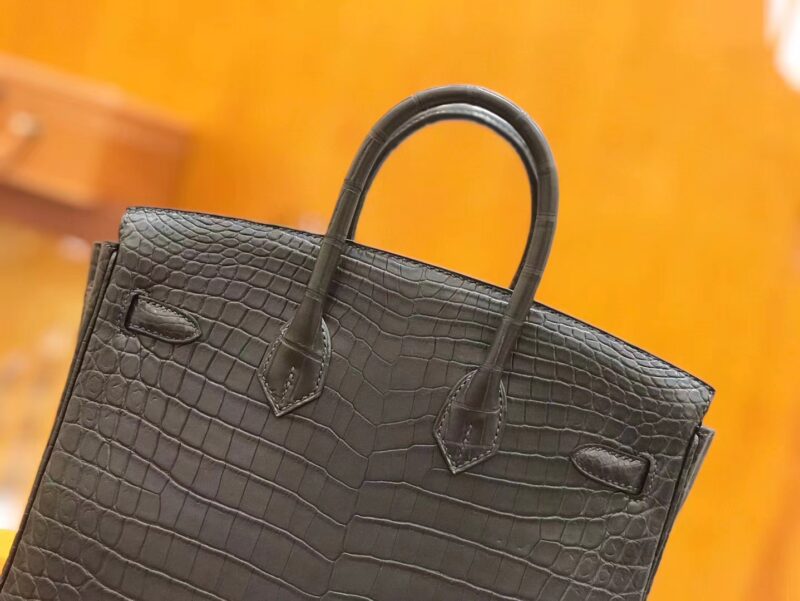 爱马仕 Birkin 25cm 石墨灰 一级尼罗鳄鱼皮 金扣 原版蜜蜡线 顶级手缝 - Image 6