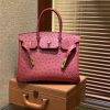 b7183bf9135a0cb.jpg 爱马仕 Birkin 30cm 石榴红 南非进口鸵鸟皮 顶级手缝工艺 金扣