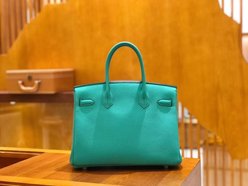 爱马仕 Birkin 30cm 维罗纳绿 Togo小牛皮 银扣 原版蜜蜡线 顶级手工缝制 - Image 3