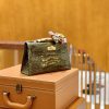 爱马仕 Mini kelly 22cm 一级尼罗鳄 橄榄绿 金扣 原版蜜蜡线 顶级手缝