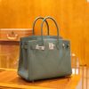 爱马仕 Birkin 30cm togo牛皮 杏仁绿 银扣 全手工缝制