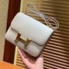 爱马仕 Constance 18cm 奶昔白 金扣 掌纹牛皮 全手工缝制 现货