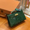 b887091a3e3825b.jpg 爱马仕 mini kelly 祖母绿 进口一级美洲鳄鱼皮 蜡线 全手工缝制 22cm
