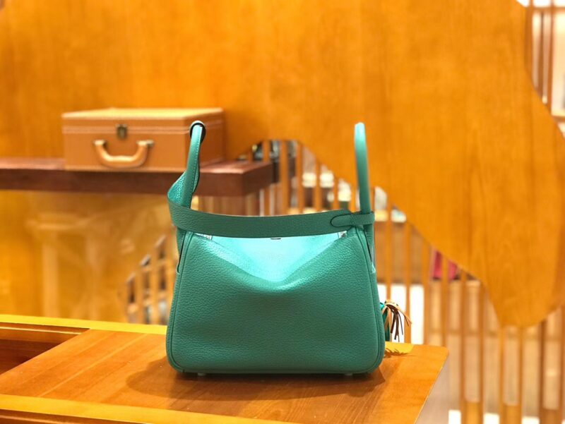 爱马仕 Lindy 26cm 维罗纳绿 Togo牛皮 银扣 原版蜜蜡线 顶级手缝 - Image 3