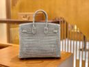爱马仕 Birkin 铂金包 巴黎灰 一级皮 尼罗鳄鱼皮 臻品级别 银扣 25cm