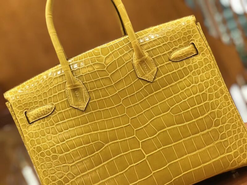 爱马仕 Birkin 30cm 琥珀黄 一级野生湾鳄 金扣 原版蜜蜡线 顶级手缝
