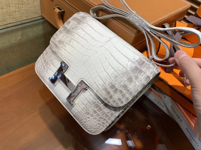 爱马仕 Constance空姐包 喜玛拉雅 包中皇后 一级 尼罗 鳄鱼皮 臻品级别 银扣 18cm - Image 9