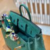 爱马仕 Birkin 30 南非进口鸵鸟皮 湖水绿 金扣 全手工缝制