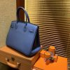 ba742f50359a703.jpg 爱马仕 Birkin铂金包 玛瑙蓝 德国进口小牛皮 顶级品质全手工缝制 金扣 30cm