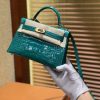 爱马仕 Mini Kelly 祖母绿 一级美洲鳄鱼皮 全手工缝制 臻品级别 金扣 19cm 2代