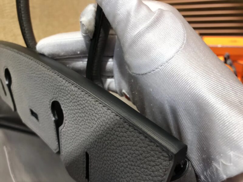 爱马仕 Birkin 30cm ( 铂金包) Togo小牛皮 锡器灰 原版蜜蜡线 全手工缝制 - Image 4