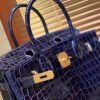 爱马仕 Kelly 凯莉包 午夜蓝 一级皮 尼罗鳄鱼皮 顶级全手工缝制 金扣 28cm