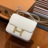 爱马仕 Constance 18cm 奶昔白 金扣 掌纹牛皮 全手工缝制 现货