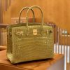 爱马仕 Birkin 30cm 芥末绿 金扣 一级皮 尼罗鳄鱼皮 臻品级别