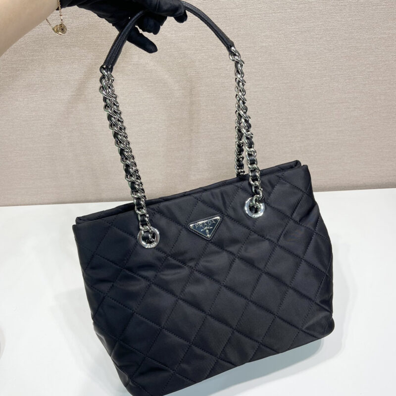 Prada单肩购物袋1BD650黑色免检版 - Image 4