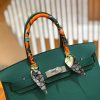 爱马仕 Birkin 30cm 孔雀绿 Togo小牛皮 银扣 原版蜜蜡线 顶级手工缝制