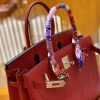 爱马仕 Birkin 30cm 石榴红 银扣 德国进口togo 牛皮 全手工缝制