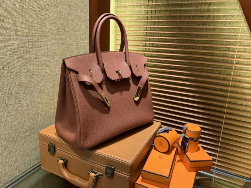 爱马仕 Birkin 30cm ( 铂金包) Togo小牛皮 古铜色 原版蜜蜡线 全手工缝制 - Image 8