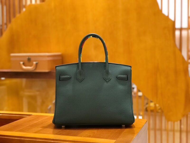 爱马仕 Birkin 30cm 松柏绿 Togo小牛皮 金扣 原版蜜蜡线 顶级手工缝制 - Image 3