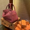 爱马仕 Lindy琳迪包 石榴红 德国进口togo牛皮 全手工缝制 银扣 30cm