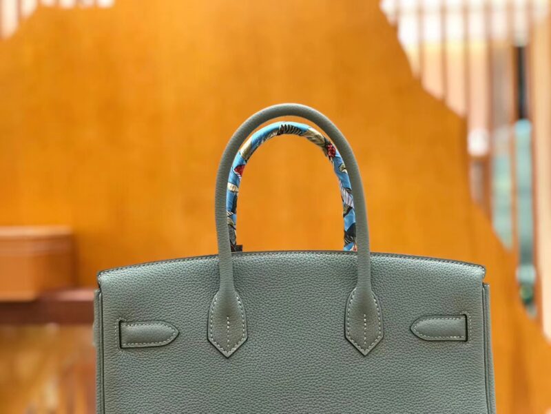 爱马仕 Birkin 30cm 天青色 进口togo小牛皮 蜡线 全手工缝制 - Image 6