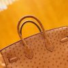 爱马仕 Birkin 25cm 鸵鸟皮 金棕色 全手工缝制 现货