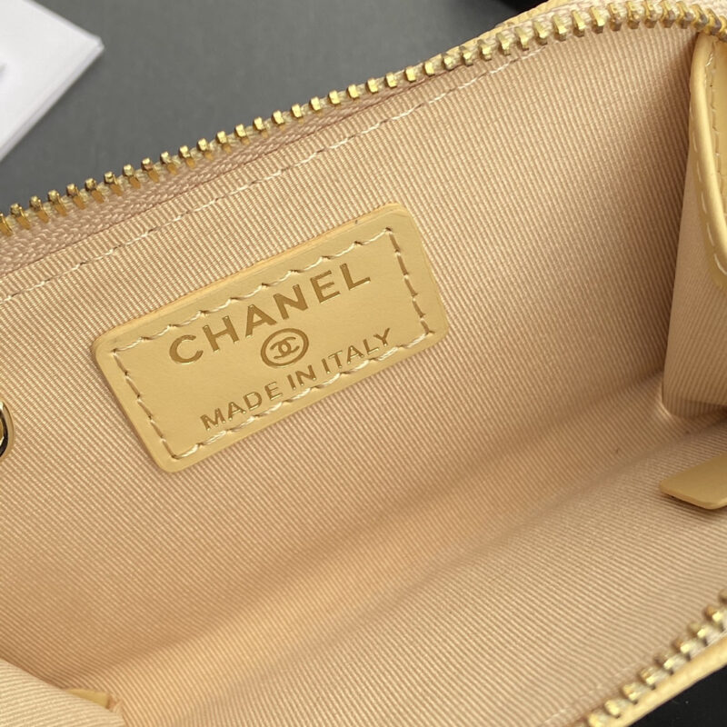 Chanel AP0223零钱包黄色鱼子酱金扣免检版 - Image 9