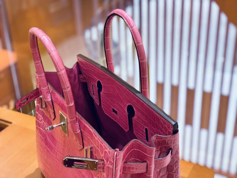 爱马仕 Birkin 30cm 玉兰粉 银扣 一级皮 尼罗鳄鱼皮 臻品级别 - Image 3