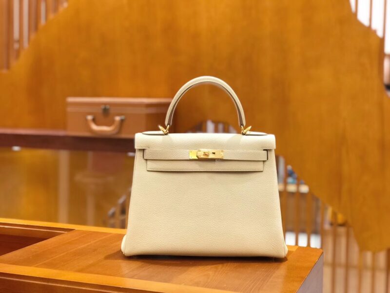 爱马仕 Kelly 28cm togo 牛皮 奶昔白 金扣 全手工缝制 现货